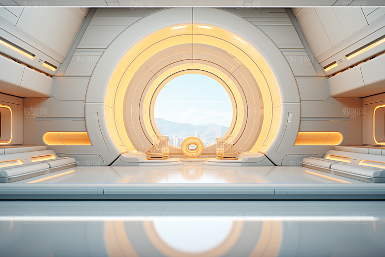 C4D科幻空间模型3D背景