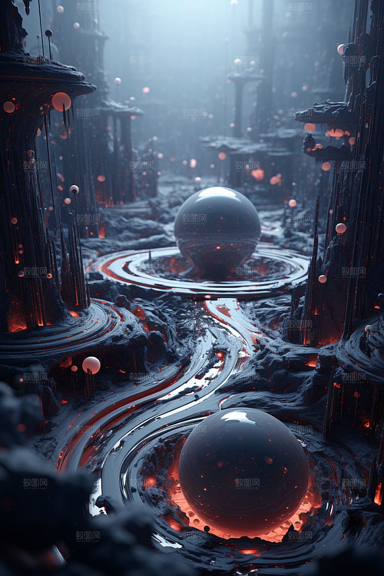 C4D科幻空间高清模型背景