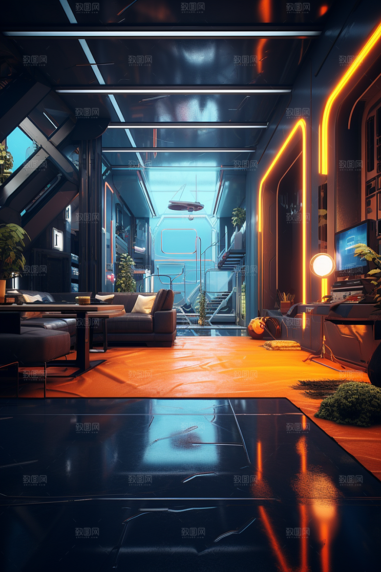 C4D科幻空间想象力空间背景