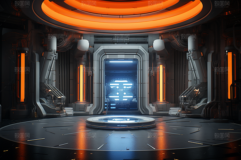 C4D科幻空间渲染未来感背景