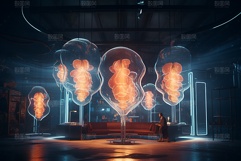 C4D科幻空间未来感渲染背景