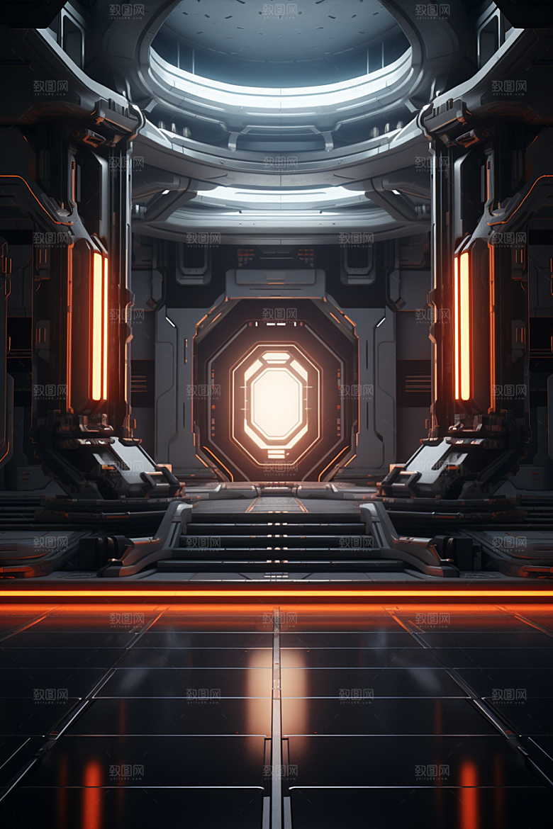 C4D科幻空间空间模型背景