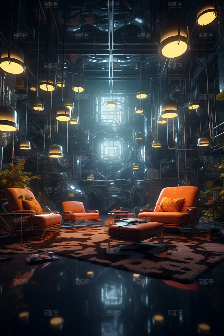C4D科幻空间未来感渲染背景