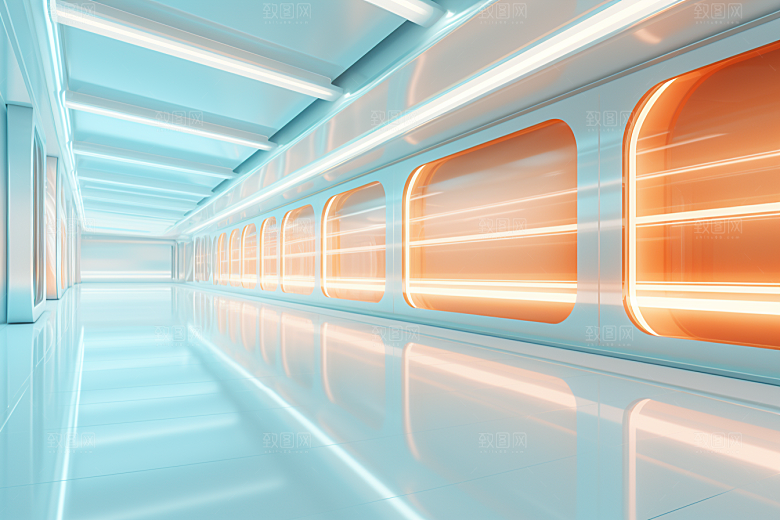 C4D科幻空间模型渲染背景