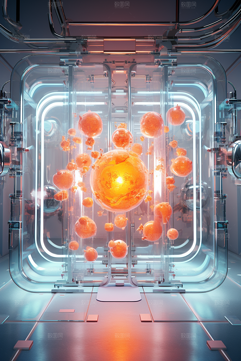 C4D科幻空间3D未来感背景