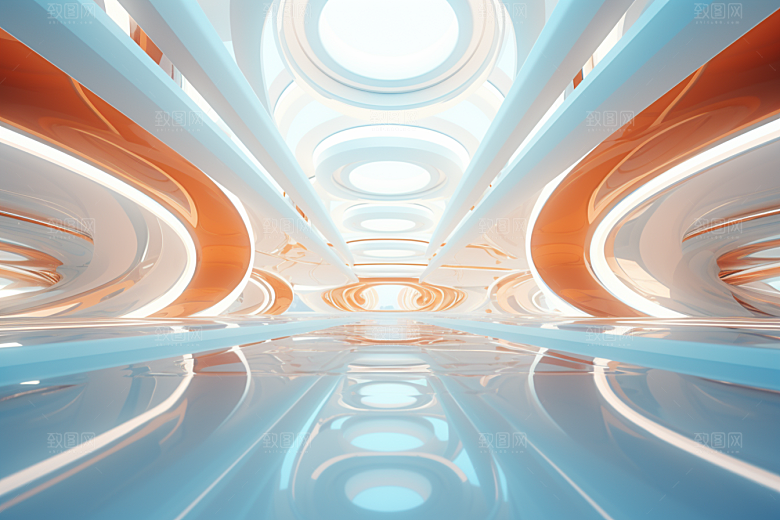 C4D科幻空间3D未来感背景