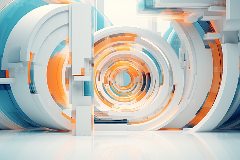 C4D科幻空间立体效果背景
