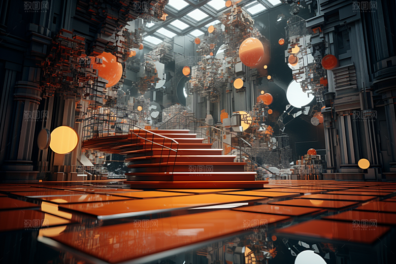 C4D科幻空间科技渲染背景