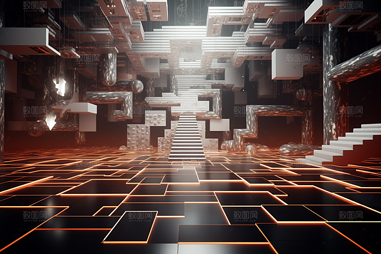C4D科幻空间高清立体背景