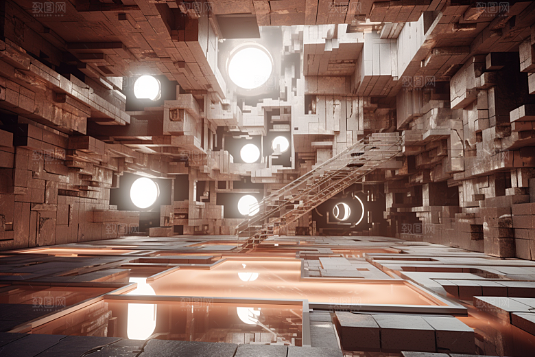 C4D科幻空间未来感想象力背景