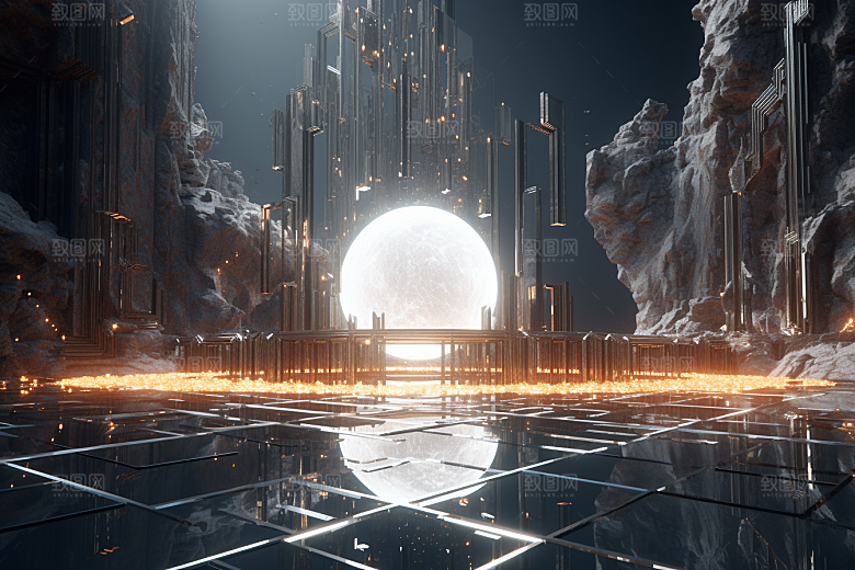 C4D科幻空间立体空间背景