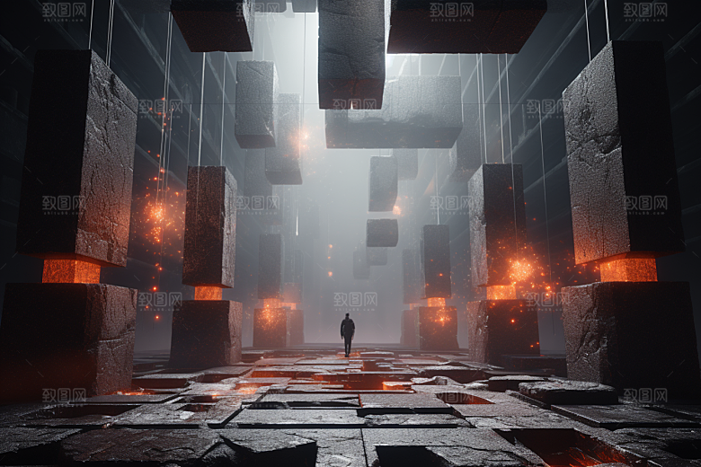 C4D科幻空间渲染模型背景