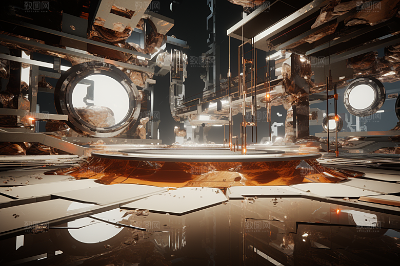 C4D科幻空间3D渲染背景
