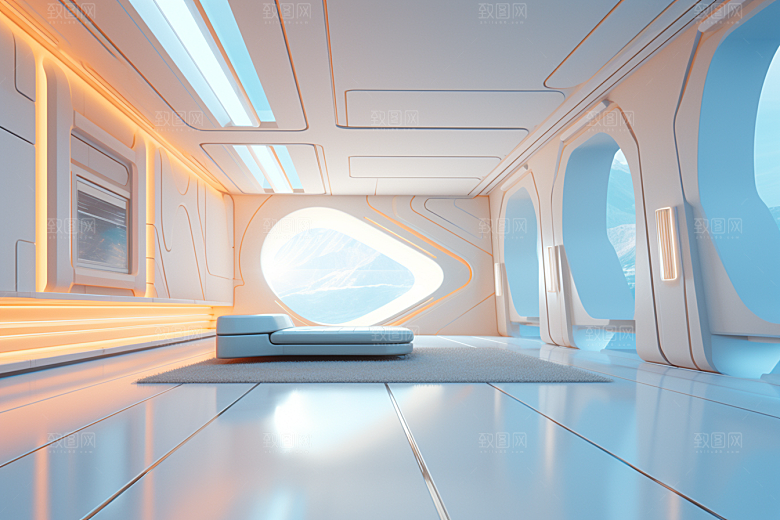 C4D科幻空间模型高清背景