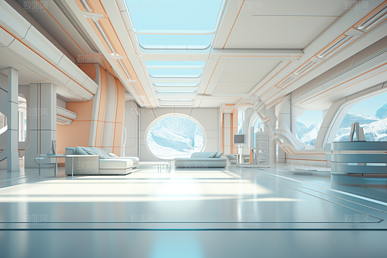C4D科幻空间科技模型背景