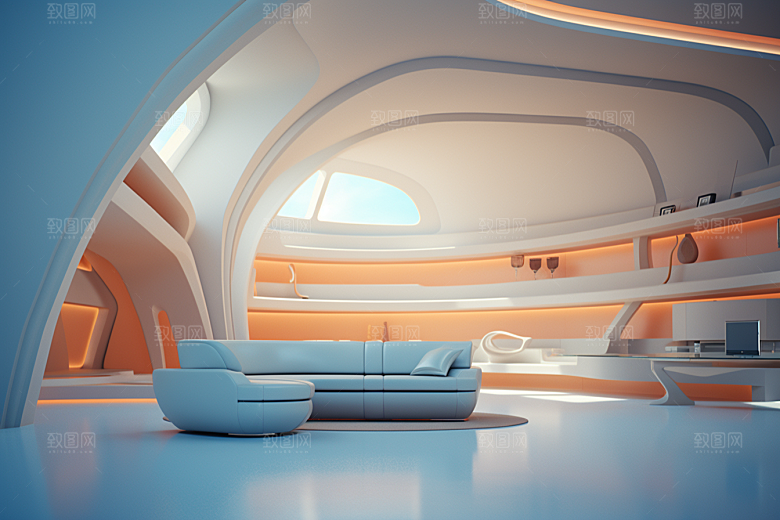 C4D科幻空间想象力3D背景