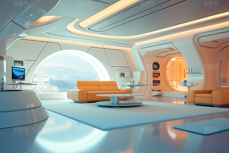 C4D科幻空间未来感立体背景
