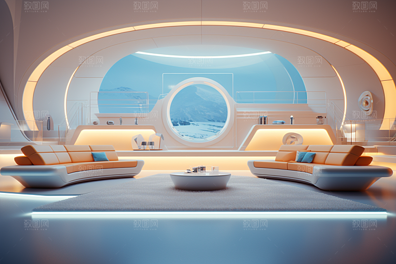 C4D科幻空间渲染效果背景