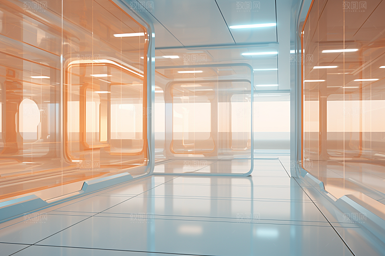 C4D科幻空间空间模型背景