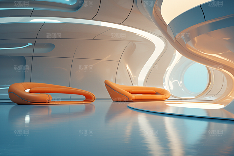 C4D科幻空间空间未来感背景