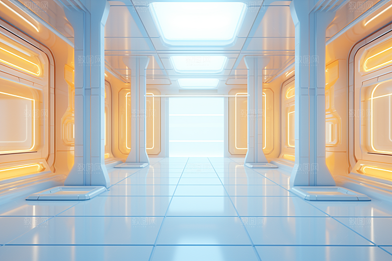 C4D科幻空间空间未来感背景