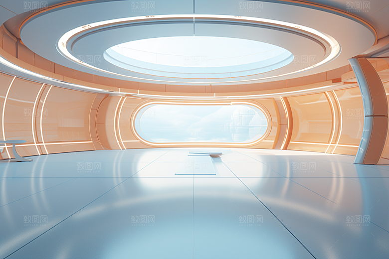 C4D科幻空间渲染立体背景