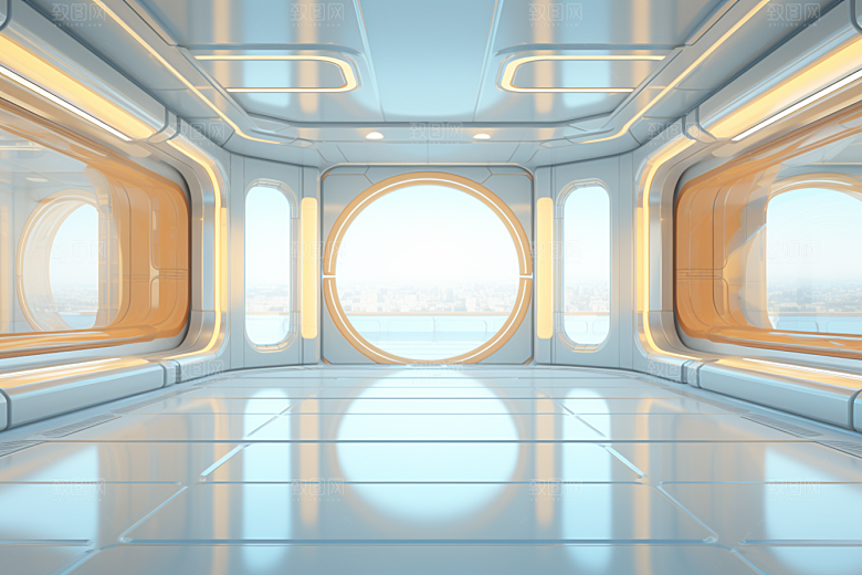 C4D科幻空间模型想象力背景