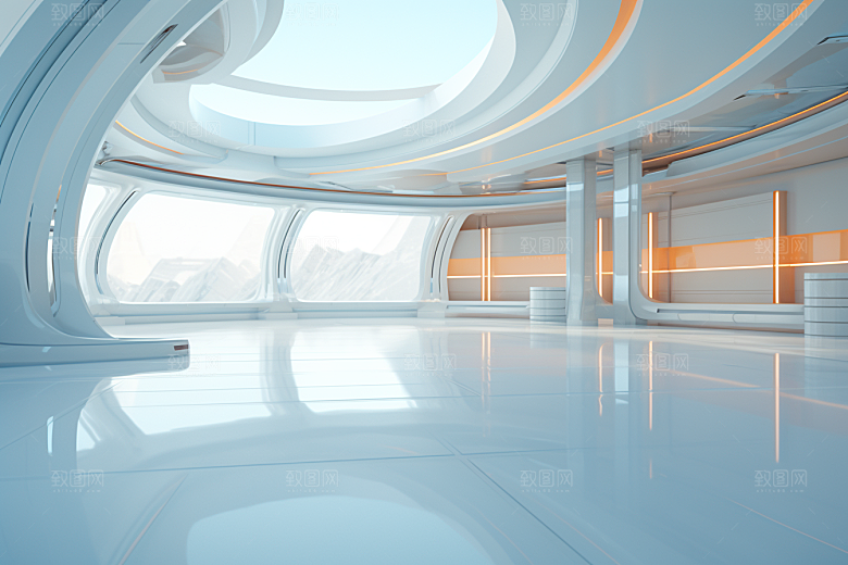 C4D科幻空间立体渲染背景