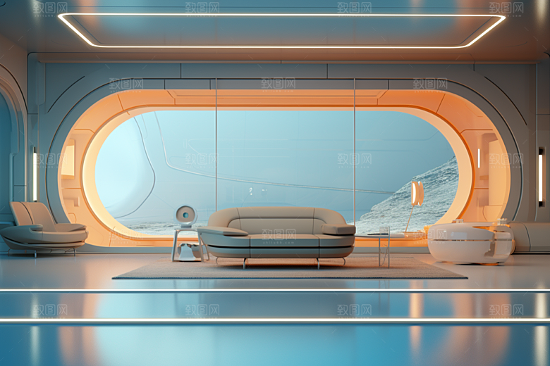 C4D科幻空间效果渲染背景