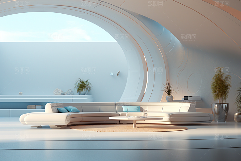 C4D科幻空间未来感立体背景