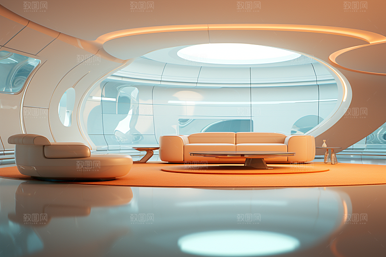C4D科幻空间效果立体背景