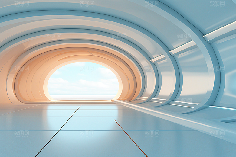 C4D科幻空间模型未来感背景