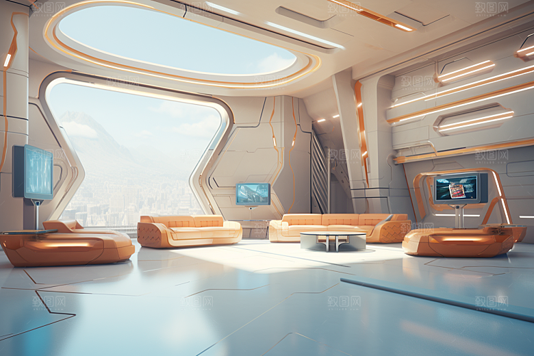 C4D科幻空间科技未来感背景