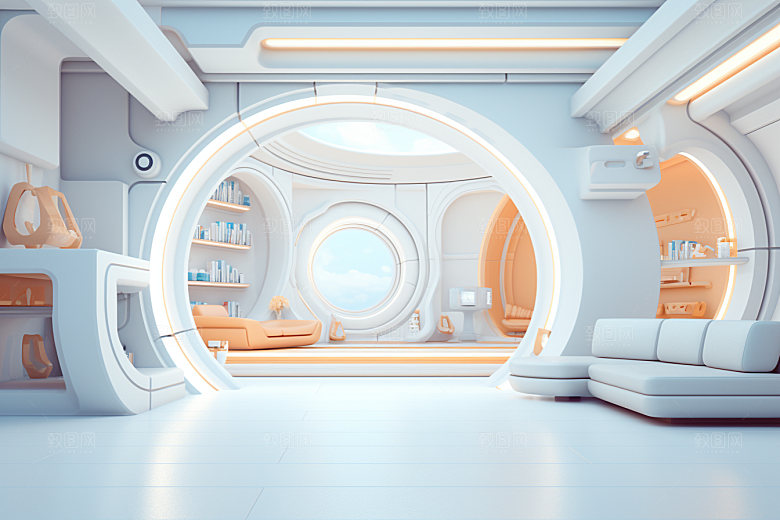 C4D科幻空间立体科技背景