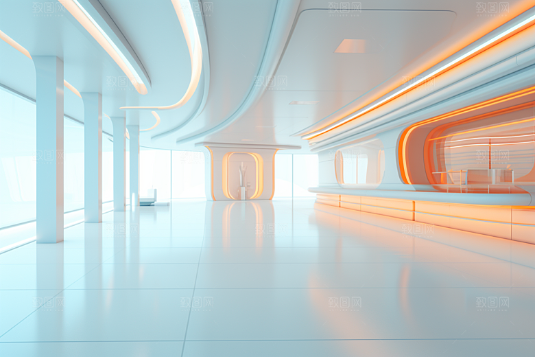 C4D科幻空间未来感渲染背景