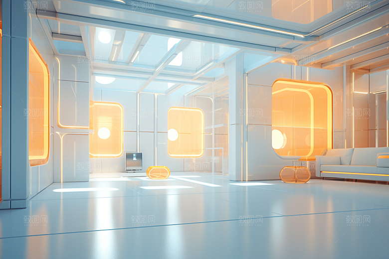 C4D科幻空间渲染未来感背景