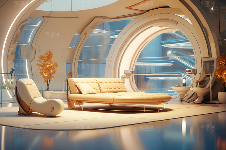 C4D科幻空间想象力3D背景