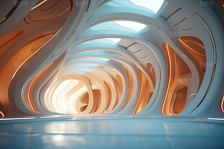 C4D科幻空间立体想象力背景