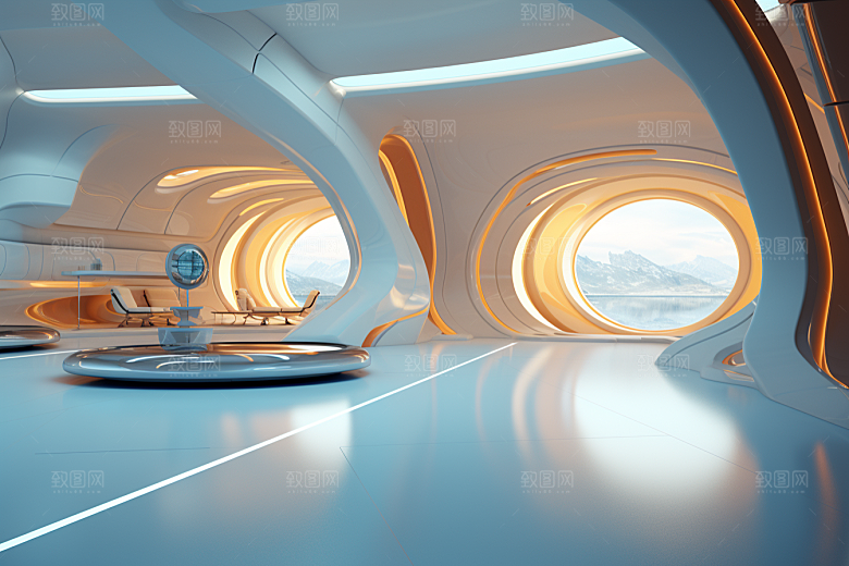 C4D科幻空间模型科技背景