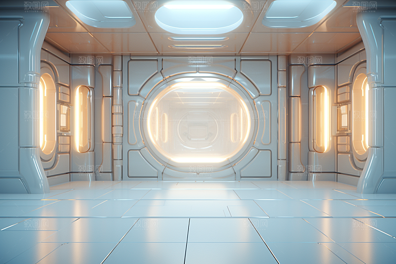 C4D科幻空间模型想象力背景