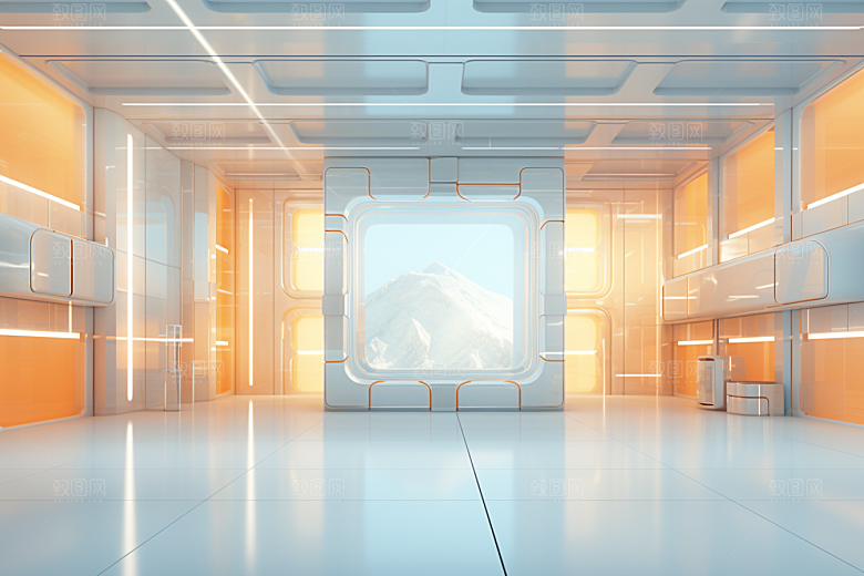 C4D科幻空间模型3D背景