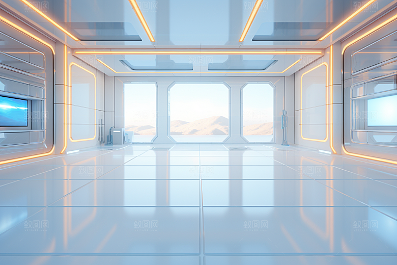 C4D科幻空间渲染效果背景
