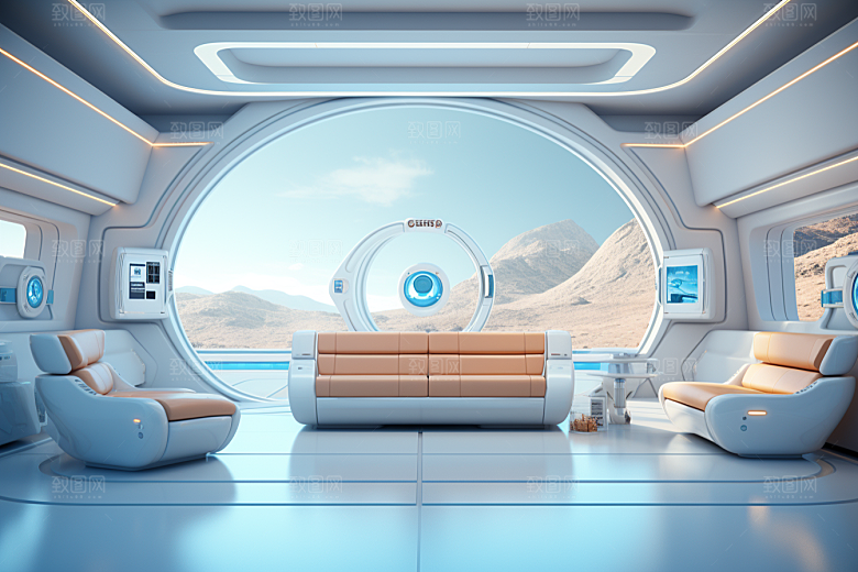 C4D科幻空间想象力科技背景