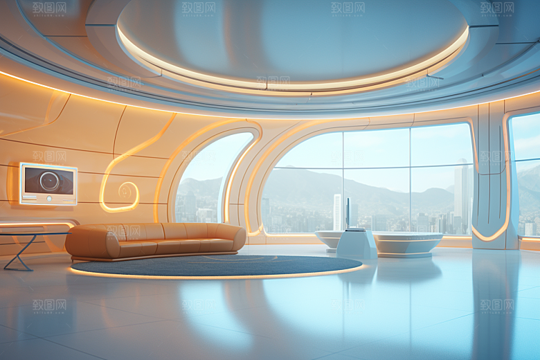 C4D科幻空间空间模型背景