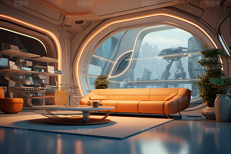C4D科幻空间渲染高清背景