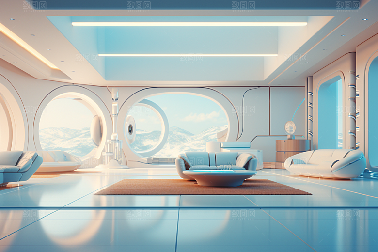 C4D科幻空间未来感立体背景