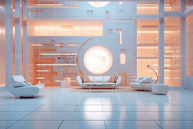 C4D科幻空间未来感3D背景