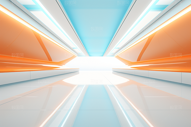 C4D科幻空间模型想象力背景