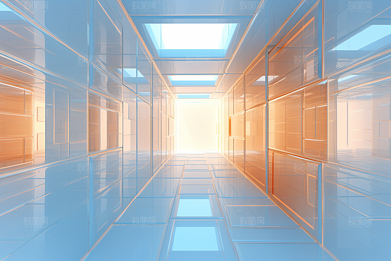 C4D科幻空间立体模型背景