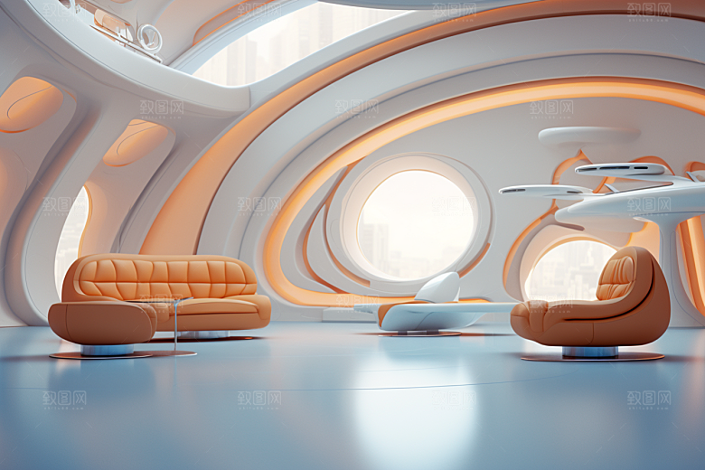 C4D科幻空间立体想象力背景